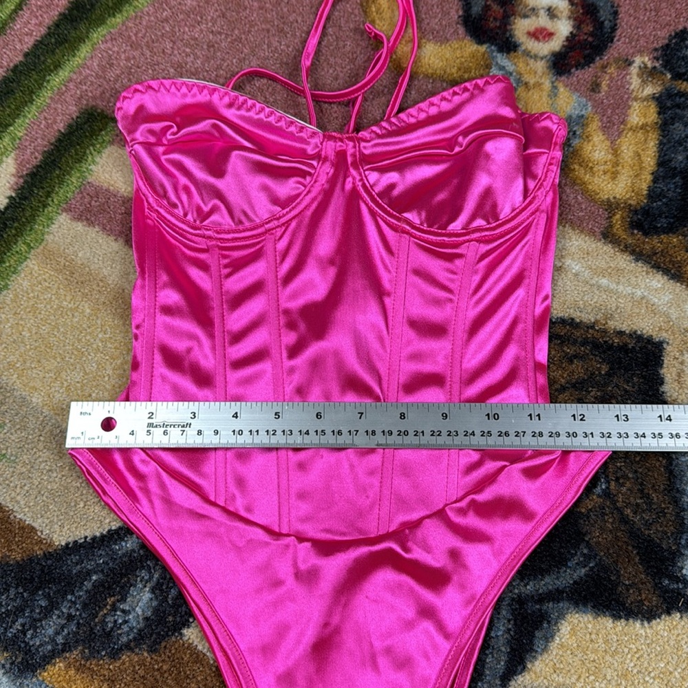 PINK SATIN BODYSUIT - Picture 13 of 14